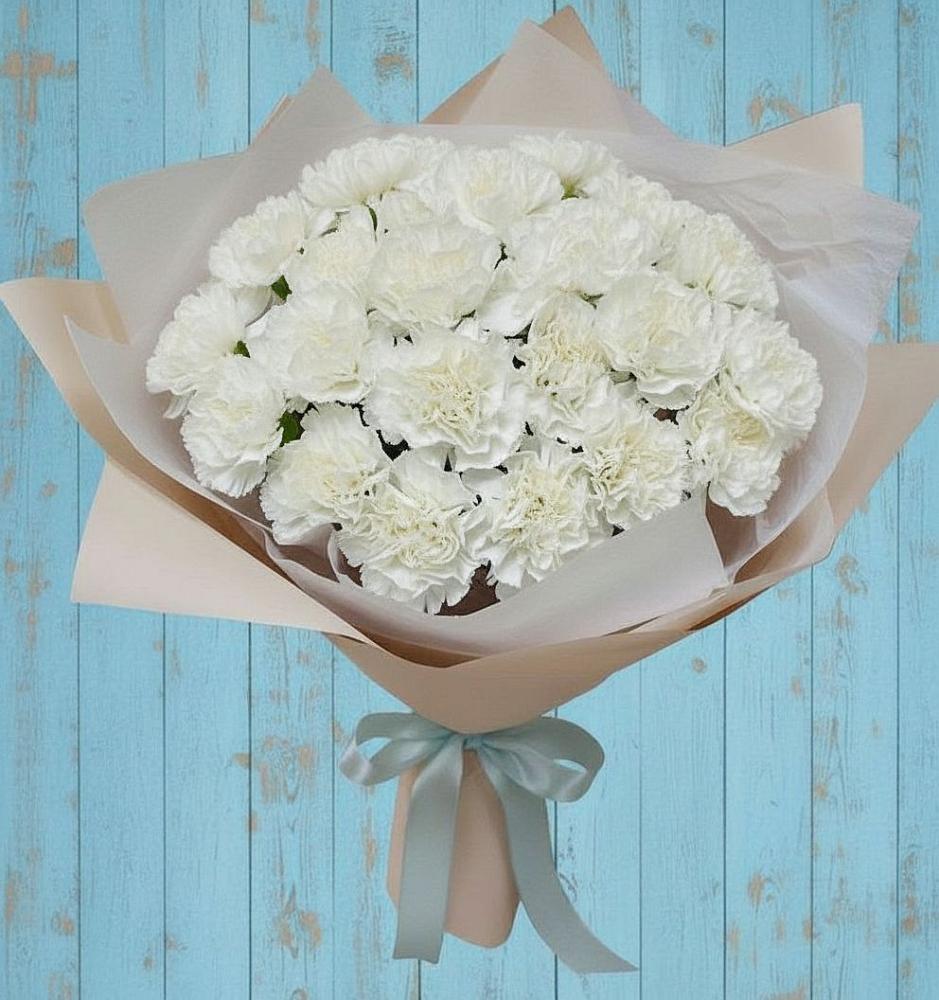 Букет Хрустальное утро в Бакалы Башкортостан Букет цветов из: Гвоздики в Бакалы Башкортостан