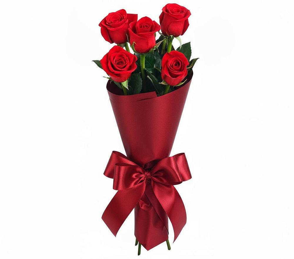5 Красных роз Эдлесс Лав в Бакалы Башкортостан Букет 5 Красных роз Эдлесс Лав в Бакалы Башкортостан