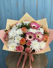 Букет гармония природы в Бакалы Башкортостан Букет цветов из:  Розы, Герберы и Хризантемы в Бакалы Башкортостан