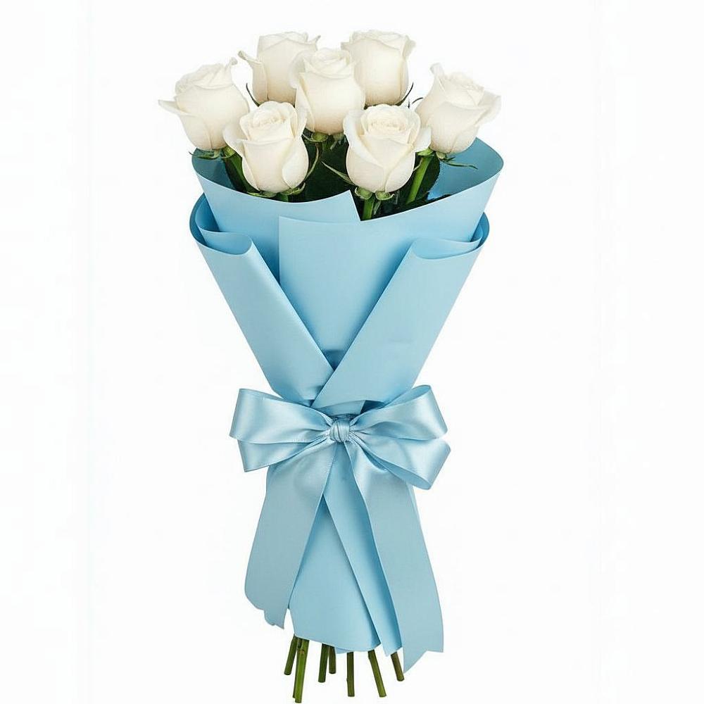 7 Белых роз Проуд в Бакалы Башкортостан Букет 7 белых роз Проуд в Бакалы Башкортостан
