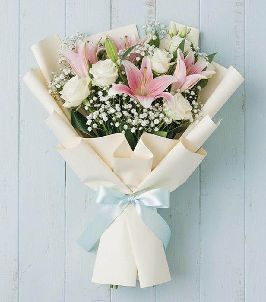 Букет Лилии в Бакалы Башкортостан Букет цветов из: Лилии в Бакалы Башкортостан