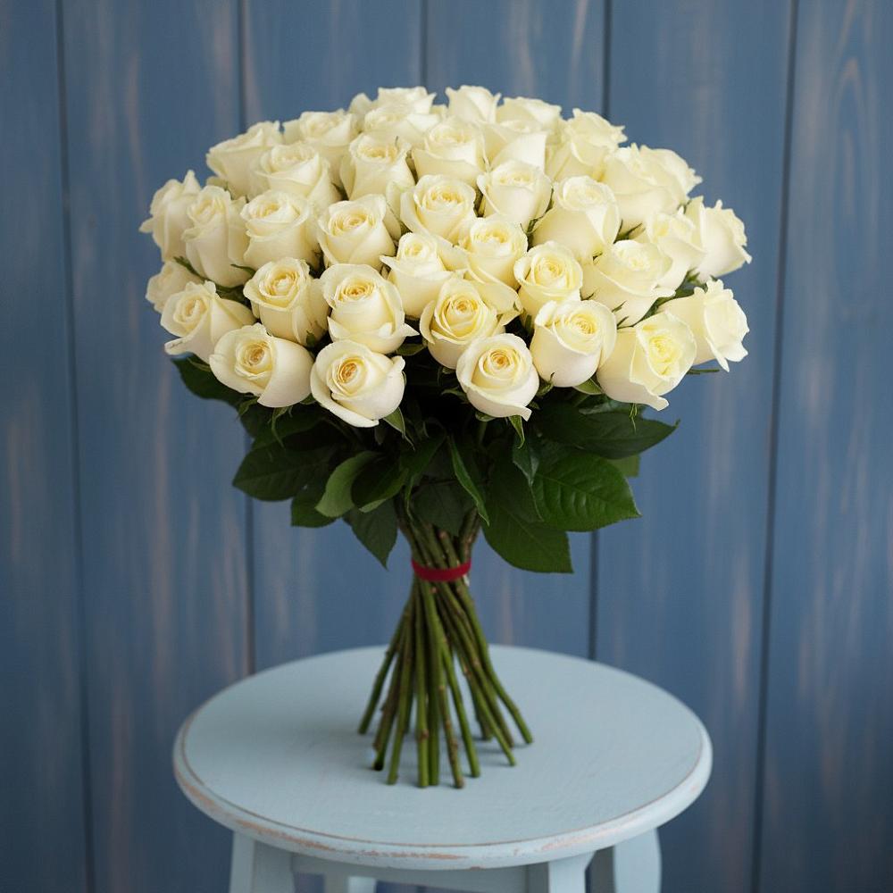 51 Белая роза Эдлесс Лав в Бакалы Башкортостан Букет 51 Белая роза Эдлесс Лав в Бакалы Башкортостан