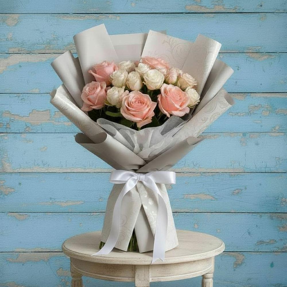 Букет Нежное облако в Бакалы Башкортостан Букет цветов из: Розы в Бакалы Башкортостан