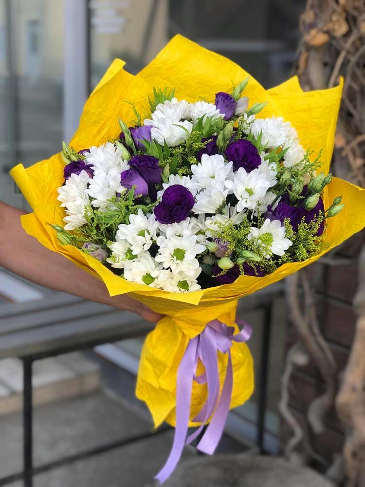 Букет облака в Бакалы Башкортостан Букет цветов из: Ирисы, Хризантемы и Ромашки в Бакалы Башкортостан