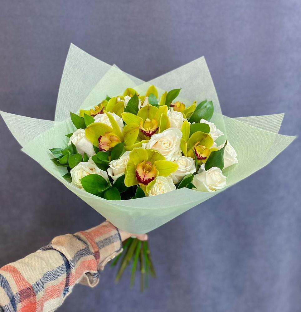 Букет лимончелло в Бакалы Башкортостан Букет цветов из: Орхидеи и Розы в Бакалы Башкортостан