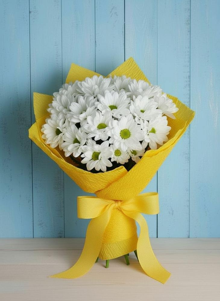 Букет Застенчивые лепестки в Бакалы Башкортостан Букет цветов из: Хризантемы в Бакалы Башкортостан