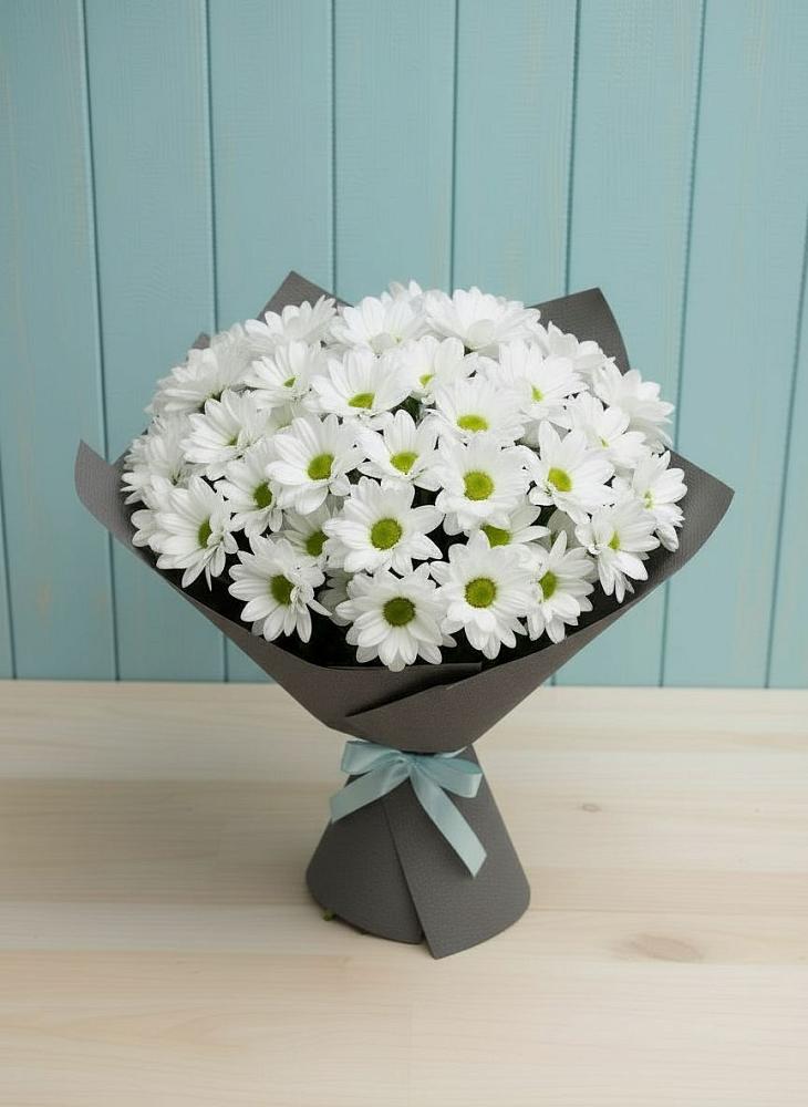 Букет белые хризантемы в Бакалы Башкортостан Букет цветов из: Хризантемы в Бакалы Башкортостан