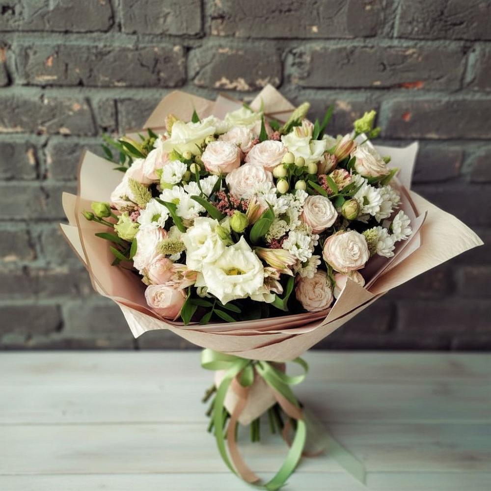 Букет нежное ассорти в Бакалы Башкортостан Букет цветов из: Альстромерии, Розы и Хризантемы в Бакалы Башкортостан