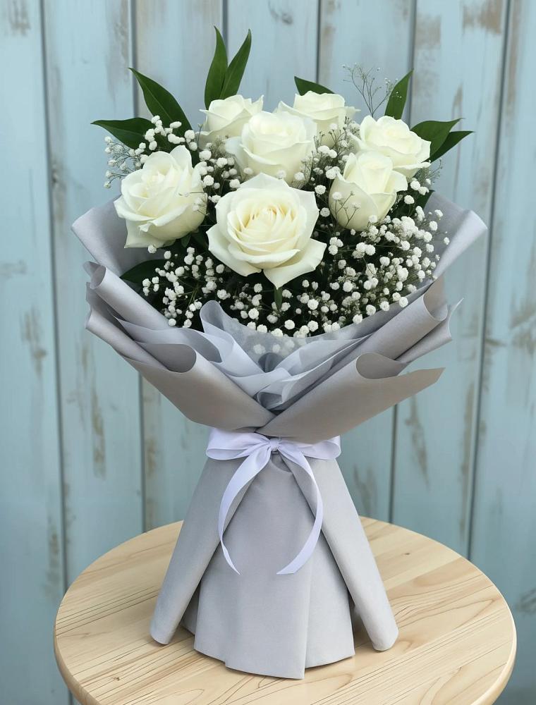 Букет из белых роз в Бакалы Башкортостан Букет цветов из: Розы в Бакалы Башкортостан