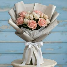 Букет Нежное облако в Бакалы Башкортостан Букет цветов из:  Розы в Бакалы Башкортостан
