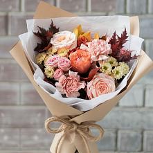 Букет осеннее настроение в Бакалы Башкортостан Букет цветов из:  Гвоздики, Хризантемы и Розы в Бакалы Башкортостан