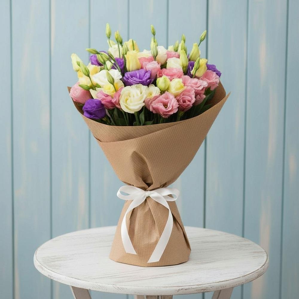 Букет Цветная эустома в Бакалы Башкортостан Букет цветов из: Лизиантусы в Бакалы Башкортостан