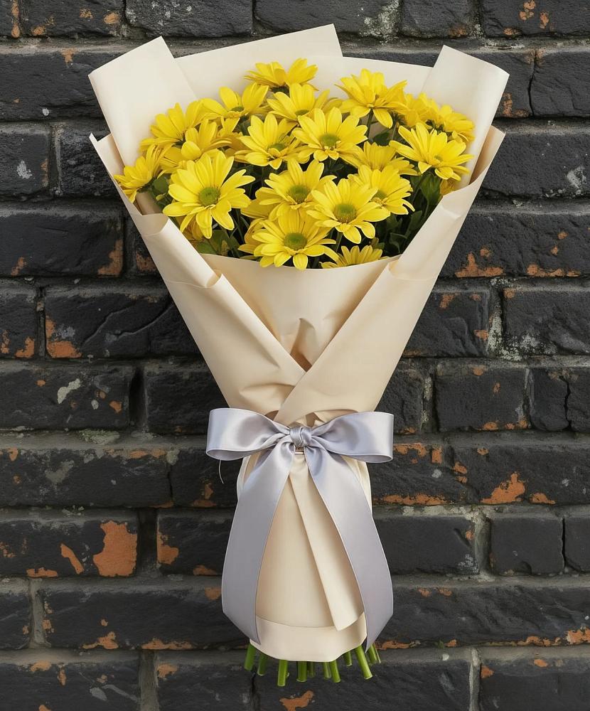 Букет Желтое настроение в Бакалы Башкортостан Букет цветов из: Хризантемы в Бакалы Башкортостан