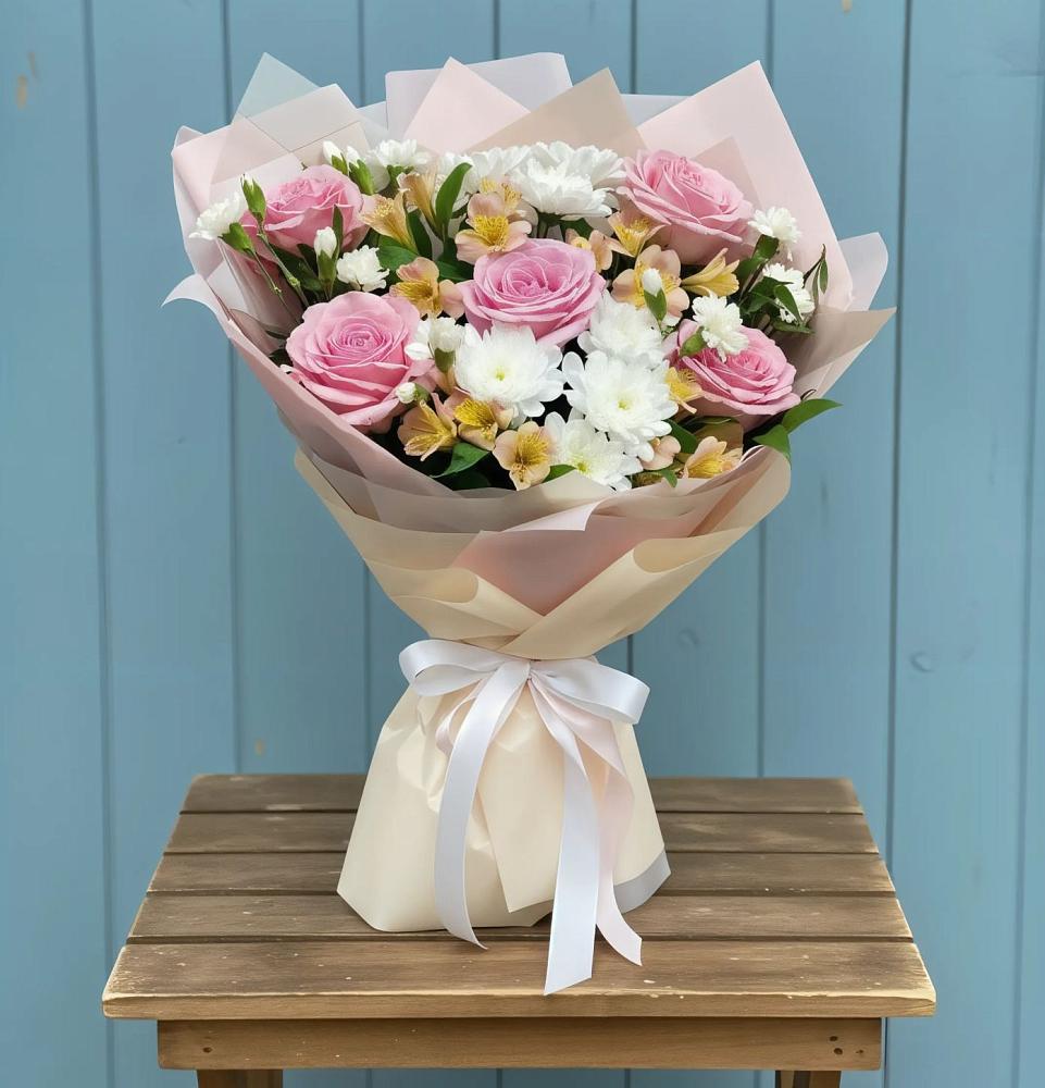 Букет французская меренга в Бакалы Башкортостан Букет цветов из: Гвоздики, Орхидеи и Розы в Бакалы Башкортостан