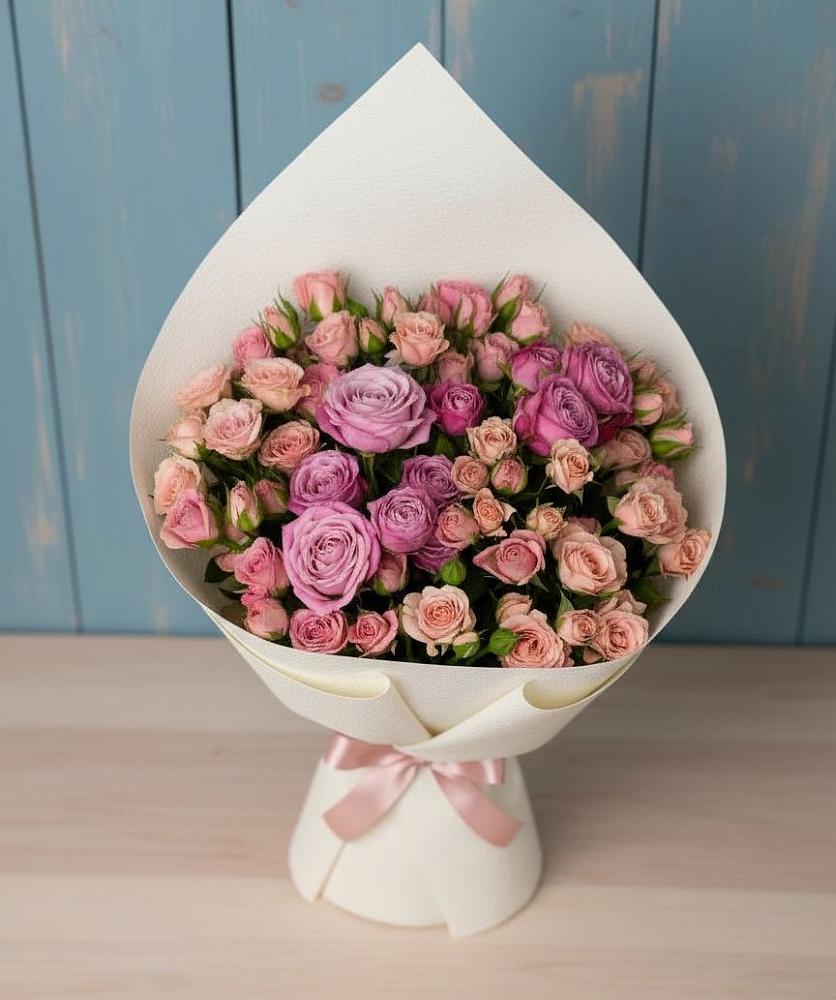 Букет Нежная розовость в Бакалы Башкортостан Букет цветов из: Розы в Бакалы Башкортостан