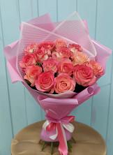 15 Розовых роз Равель в Бакалы Башкортостан Букет 15 Розовых роз Равель в Бакалы Башкортостан