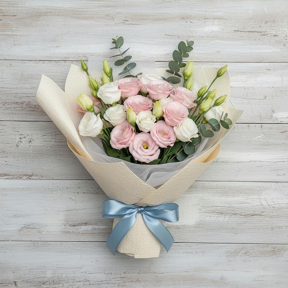 Букет шампанское в Бакалы Башкортостан Букет цветов из: Лизиантусы в Бакалы Башкортостан